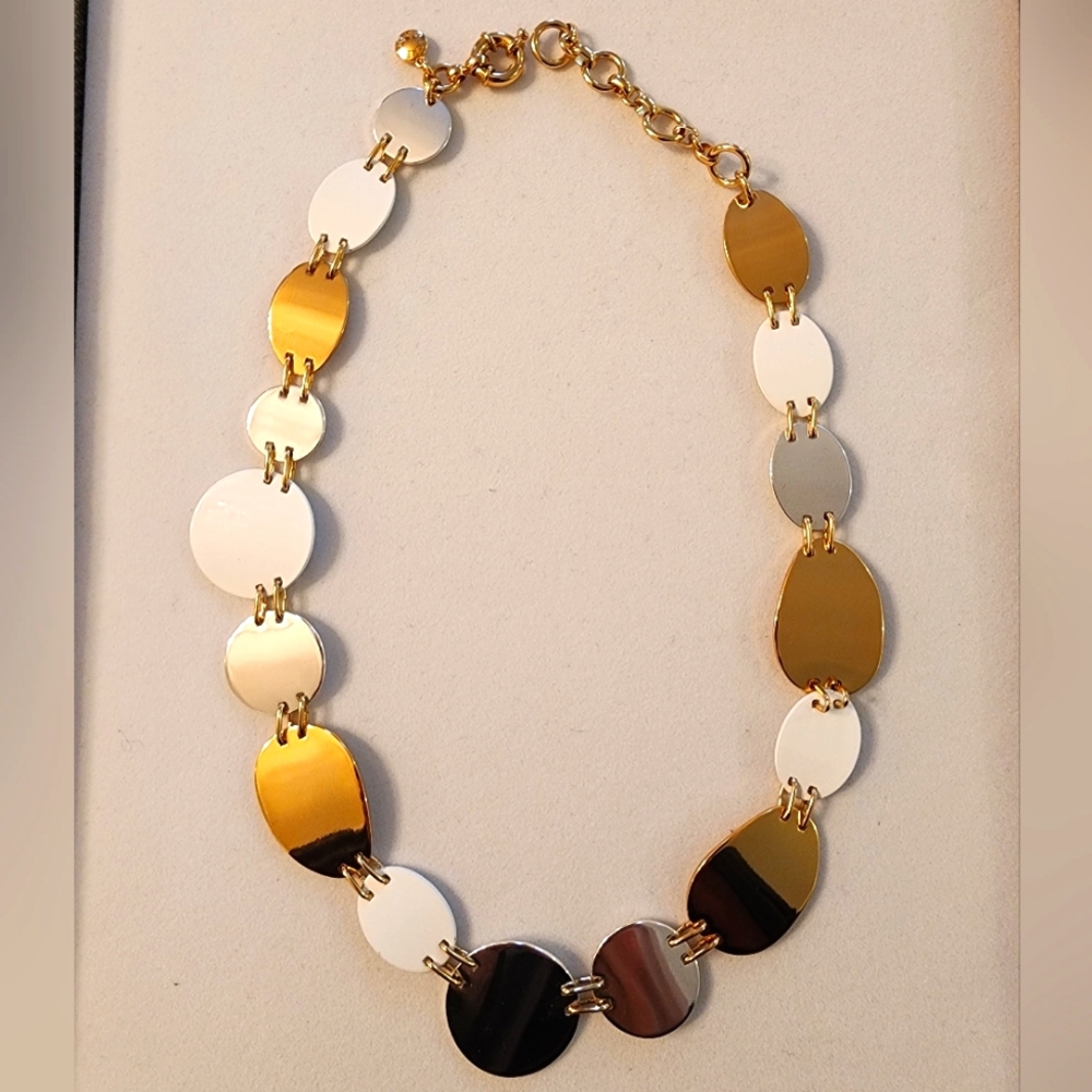 J. Crew White/Silver/Gold Necklace